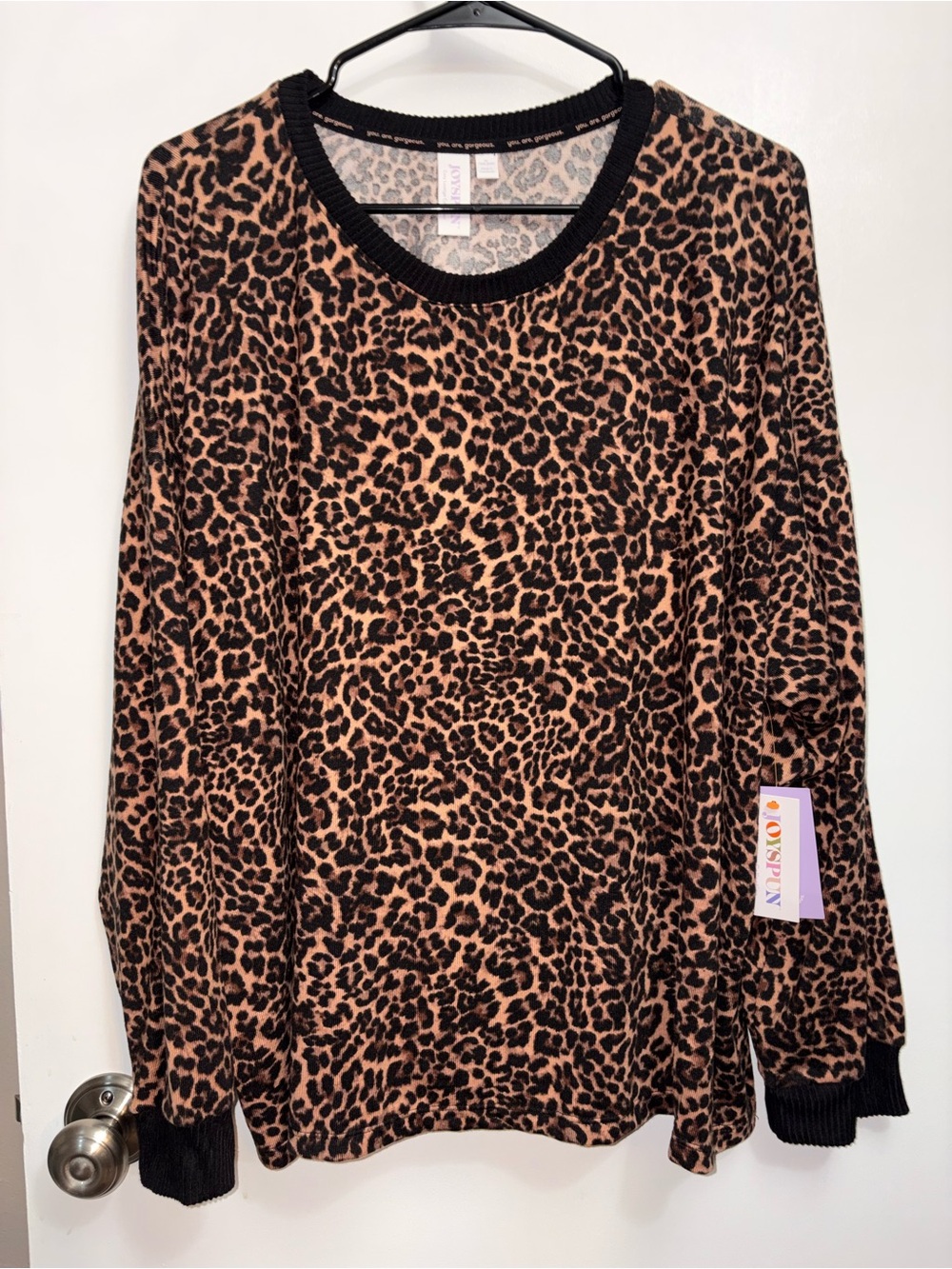 Joyspun Leopard Print Long Sleeve Sweater